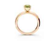 Solitaire Engagement Ring Setting for Fancy Yellow Emerald Cut Center with Wide Knife Ridge Band and Prong Head in Rose Gold