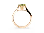 Solitaire Engagement Ring Setting for Fancy Yellow Heart-Shaped Center with Tapered Shoulders and Prong Head in Rose Gold