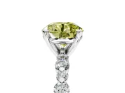 Solitaire Engagement Ring Setting for Fancy Yellow Round Cut Center with Alternating Size Accents and Prong Head in Sterling Silver