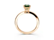 Solitaire Engagement Ring Setting for Fancy Green Emerald Cut Center with Plain Band and Tulip Prong Head in Rose Gold