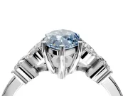 Floral Engagement Ring Setting for Fancy Blue Marquise Center with Marquise Cluster Shoulders and Prong Head in Platinum