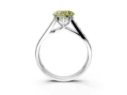 Solitaire Engagement Ring Setting for Fancy Yellow Heart-Shaped Center with Cathedral Channel Band and Prong Head in White Gold