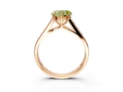Solitaire Engagement Ring Setting for Fancy Yellow Heart-Shaped Center with Cathedral Channel Band and Prong Head in Rose Gold