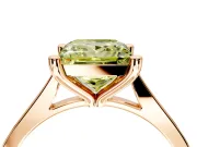 Solitaire Engagement Ring Setting for Fancy Yellow Princess Cut Center with Tapered Shoulders and Prong Head in Rose Gold