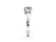 Solitaire Engagement Ring Setting for Round Cut Center with Plain Band and Flat Tab Prong Head in Platinum