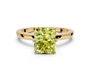 Solitaire Engagement Ring Setting for Fancy Yellow Radiant Cut Center with Plain Band and Tulip Prong Head in Yellow Gold