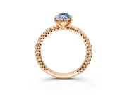 Rope Engagement Ring Setting for Fancy Blue Marquise Center with Accent Shoulders and Prong Head in Rose Gold