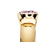 Tension Engagement Ring Setting for Fancy Pink Princess Cut Center with Wide Flat Band and Tension Head in Yellow Gold