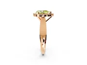 Halo Engagement Ring Setting for Fancy Yellow Pear-Shaped Center with Square Band and Prong Head in Rose Gold