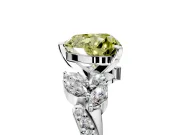 Solitaire Engagement Ring Setting for Fancy Yellow Heart-Shaped Center with Marquise Accent Twist Band and Prong Head in Sterling Silver