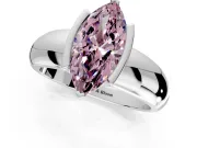 Tension Engagement Ring Setting for Fancy Pink Marquise Center with Wide Flat Band and Tension Head in Platinum