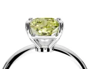 Minimalist Solitaire Engagement Ring Setting for Fancy Yellow Cushion Cut Center with Thin Band and Prong Head in Platinum