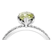 Solitaire Engagement Ring Setting for Fancy Yellow Marquise Center with Round Cut Pave Band and Prong Head in Sterling Silver