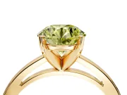 Solitaire Engagement Ring Setting for Fancy Yellow Round Cut Center with Basket Rail and Prong Head in Yellow Gold