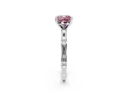 Solitaire Engagement Ring Setting for Fancy Pink Cushion Cut Center with Bamboo Band and Prong Head in Sterling Silver