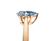 Solitaire Engagement Ring Setting for Fancy Blue Pear-Shaped Center with Open Cathedral Shoulders and Prong Head in Rose Gold