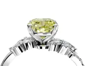 Solitaire Engagement Ring Setting for Fancy Yellow Cushion Cut Center with Marquise Accent Twist Band and Prong Head in Sterling Silver