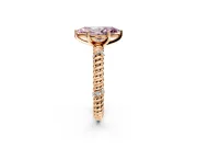 Rope Engagement Ring Setting for Fancy Pink Marquise Center with Accent Shoulders and Prong Head in Rose Gold