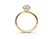 Hidden Halo Engagement Ring Setting for Marquise Center with Thin Round-Wire Band and Prong Head in Yellow Gold