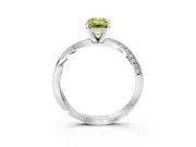 Side Accent Engagement Ring Setting for Fancy Yellow Emerald Cut Center with Accent Shoulders and Prong Head in Sterling Silver