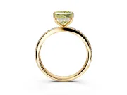 Solitaire Engagement Ring Setting for Fancy Yellow Princess Cut Center with Fine Pave Band and Prong Head in Yellow Gold