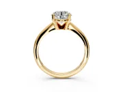 Solitaire Engagement Ring Setting for Round Cut Center with Knife Ridge Band and Claw Prong Head in Yellow Gold