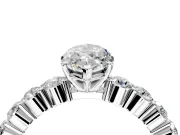Shared-Prong Engagement Ring Setting for Marquise Center with Graduated Accents and Prong Head in Platinum