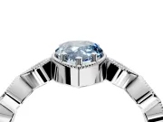 Vintage Station Engagement Ring Setting for Fancy Blue Pear-Shaped Center with Accents and Prong Head in Sterling Silver