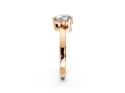 Solitaire Engagement Ring Setting for Heart-Shaped Center with Plain Band and Flat Tab Prong Head in Rose Gold