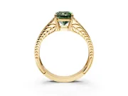 Split Shank Engagement Ring Setting for Fancy Green Radiant Cut Center with Pave Split Shank and Prong Head in Yellow Gold
