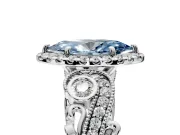 Milgrain Halo Engagement Ring Setting for Fancy Blue Marquise Center with Shoulder Bezels and Prong Head in Platinum