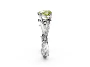 Solitaire Engagement Ring Setting for Fancy Yellow Heart-Shaped Center with Pave and Plain Crossover Band and Prong Head in Sterling Silver