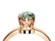 Solitaire Engagement Ring Setting for Fancy Green Marquise Center with Plain Band and Tulip Prong Head in Rose Gold