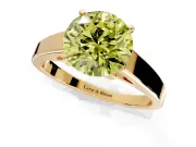 Solitaire Engagement Ring Setting for Fancy Yellow Round Cut Center with Tapered Split Shoulders and Prong Head in Yellow Gold