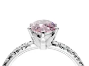 Solitaire Engagement Ring Setting for Fancy Pink Marquise Center with Large Accents and Prong Head in Platinum