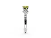 Solitaire Engagement Ring Setting for Fancy Yellow Cushion Cut Center with Crossover Accents and Prong Head in Platinum