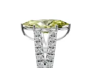 Solitaire Engagement Ring Setting for Fancy Yellow Marquise Center with Pave Split Shank and Prong Head in Sterling Silver