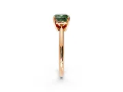 Solitaire Engagement Ring Setting for Fancy Green Cushion Cut Center with Knife Ridge Band and Claw Prong Head in Rose Gold