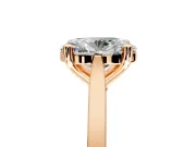 Solitaire Engagement Ring Setting for Oval Center with Tapered Shoulders and Prong Head in Rose Gold