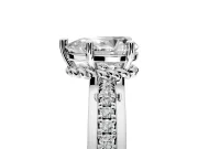 Solitaire Engagement Ring Setting for Pear-Shaped Center with Raised Channel Band and Prong Head in Sterling Silver