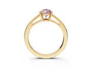 Solitaire Engagement Ring Setting for Fancy Pink Pear-Shaped Center with Open Cathedral Shoulders and Prong Head in Yellow Gold