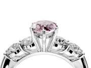 5 Stone Engagement Ring Setting for Fancy Pink Marquise Center with Graduated Accents and Prong Head in Platinum
