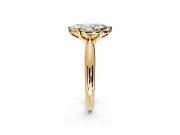 Solitaire Engagement Ring Setting for Marquise Center with Reverse Tapered Band and Prong Head in Yellow Gold