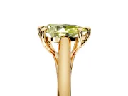 Solitaire Engagement Ring Setting for Fancy Yellow Pear-Shaped Center with Cathedral Band and Prong Head in Yellow Gold