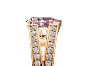 Split Shank Engagement Ring Setting for Fancy Pink Pear-Shaped Center with Pave Split Shank and Prong Head in Rose Gold