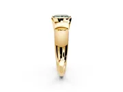 Tension Engagement Ring Setting for Fancy Green Princess Cut Center with Wide Flat Band and Tension Head in Yellow Gold