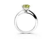 Solitaire Engagement Ring Setting for Fancy Yellow Round Cut Center with Basket Rail and Prong Head in Sterling Silver