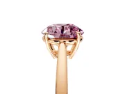 Solitaire Engagement Ring Setting for Fancy Pink Round Cut Center with Open Cathedral Shoulders and Prong Head in Rose Gold