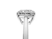 Solitaire Engagement Ring Setting for Radiant Cut Center with Open Cathedral Shoulders and Prong Head in Sterling Silver