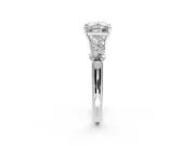 5 Stone Engagement Ring Setting for Princess Cut Center with Graduated Accents and Prong Head in Platinum
